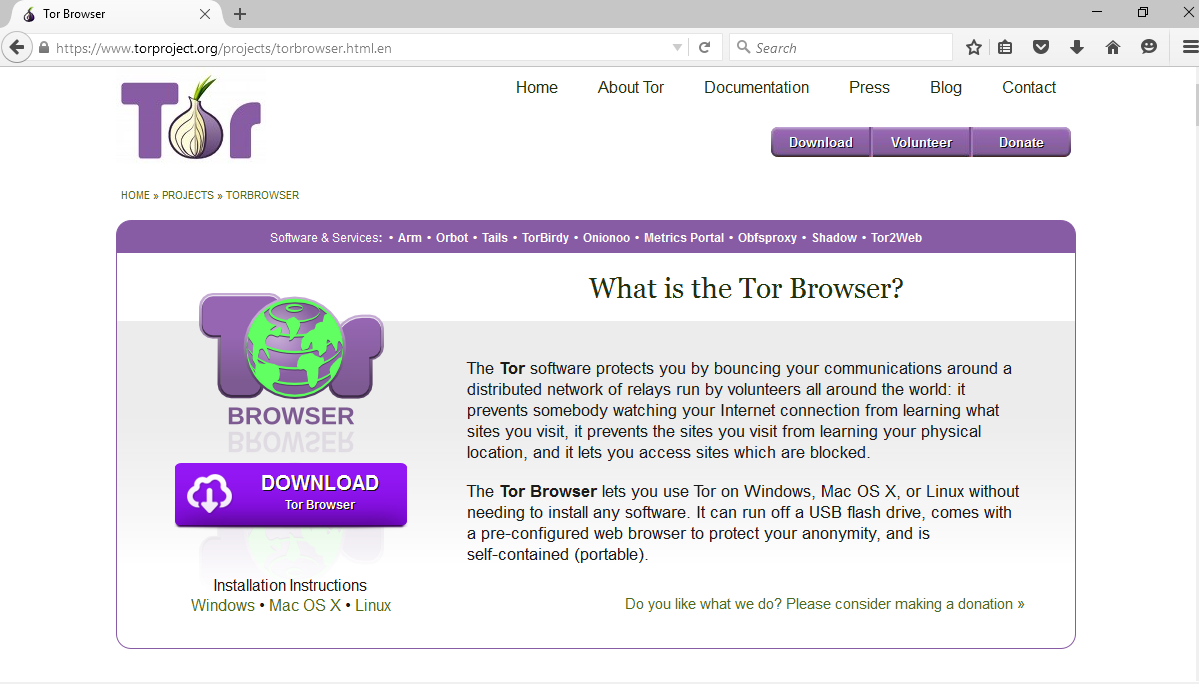 tor browser web pages