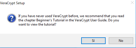 VeraCrypt tutorial prompt